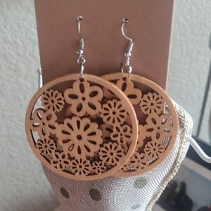 Floral Tan Earrings